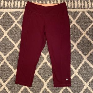 Marika Sport Burgundy Crop Leggings